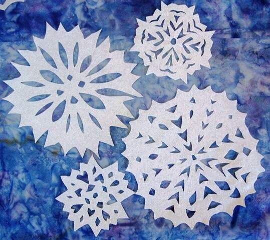 6 PC 4 Large Glitter Snowflake Cutouts