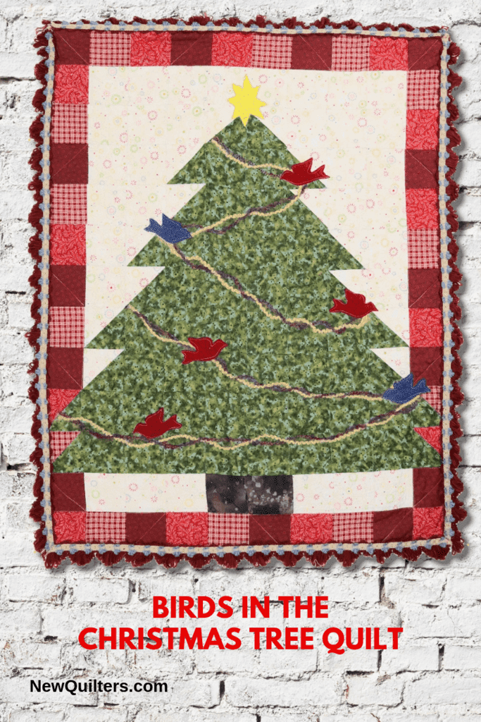 Birds in the Christmas tree quilted wall hanging NewQuilters.com