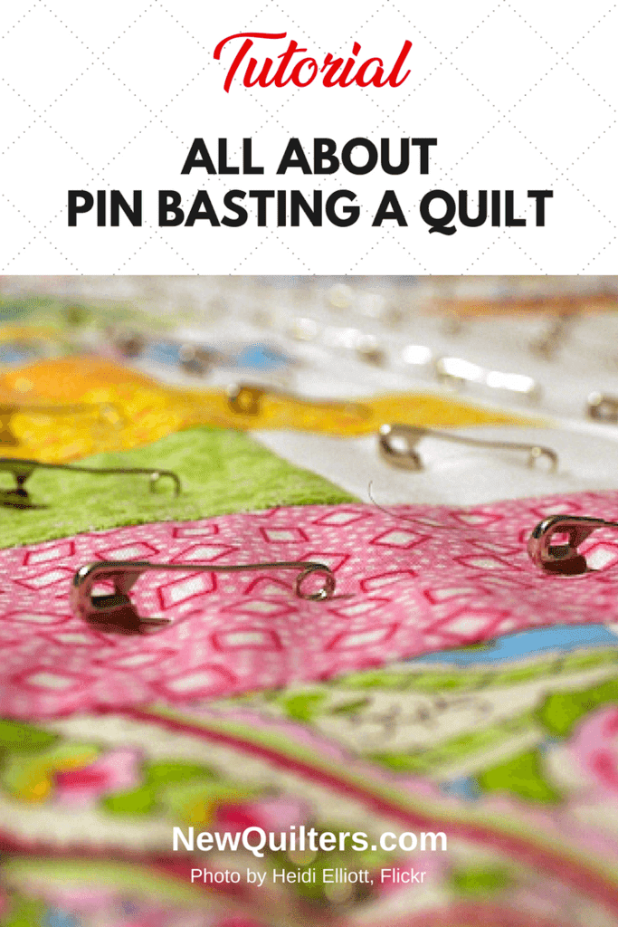 Pin Basting a Quilt with Curved Pins