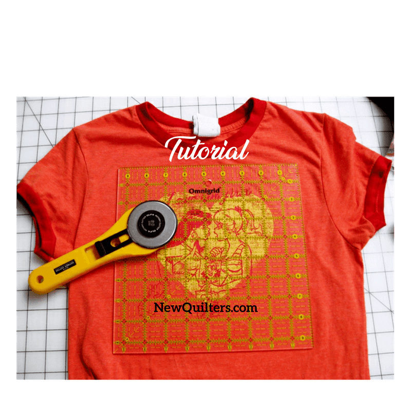 Photo of t-shirt with ruler and rotary cutter