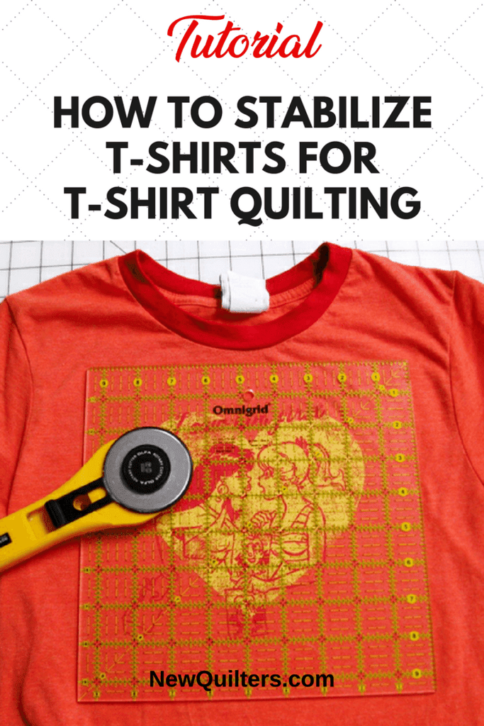 PHoto of t-shirt with cutting ruler and rotary cutter