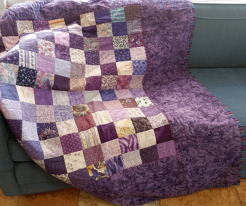 Purple four patch quilt