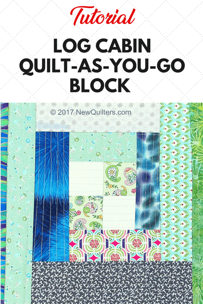 Photo of quilt-as-you-go log cabin quilt block