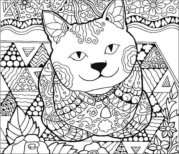 Cats and Quilts Coloring Book for Adults and Children by