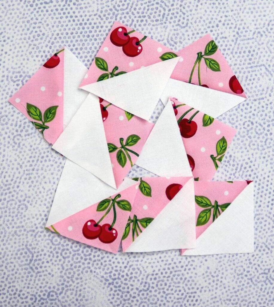 Sewing Half Square Triangle Quilt Blocks from Fabric Squares Tutorial