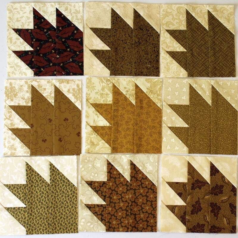 The Great Sewing Room Cleanup Giveaway #6: Bears Paw and Pine Tree Quilt Blocks