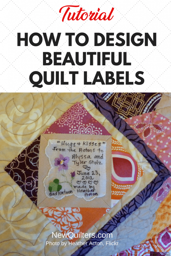 Photo of quilt label 