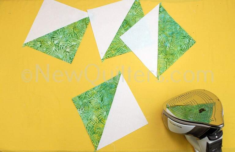How to Make Four Half-Square Triangle Quilt Blocks at One Time (with no marking!)