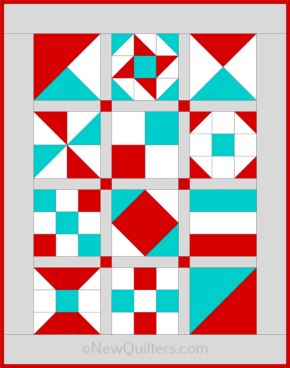 Quilt Pattern Simulating Blocks Building Blocks Sampler Quilt by