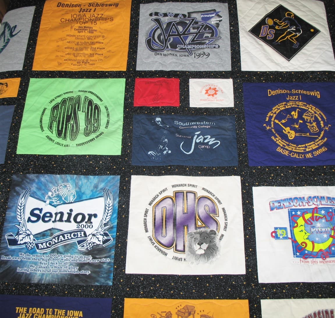 I looked through t-shirt quilt layouts on Pinterest for months and ...